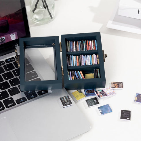 TABTAG 60 Anxiety Bookshelf Mini Book Micro Display Stand a Miniature Library Equipped with Mini - Books is an Ideal