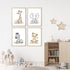 Baccone Set 4 8x10 Inch Safari Nursery Wall Art Decor Baby Animal Canvas Wall Art Woodland Nursery Wall Decor Kids