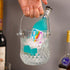 Glass Ice Bucket with Handle and Ice Tong - Clear Crystal Ice Buckets for Cocktail Bar, Wine Home Bar Accessories