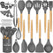 Umite Chef Kitchen Cooking Utensils Set, 33 pcs Non-stick Silicone Spatula Set with Holder, Heat Resistant Gadgets