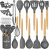 Umite Chef Kitchen Cooking Utensils Set, 33 pcs Non-stick Silicone Spatula Set with Holder, Heat Resistant Gadgets