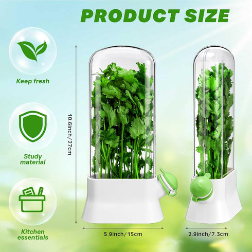 2 2-3 Baderke Pieces Herb Saver for Refrigerator Herb Keeper Herb Storage Containers Herb Saver Pod for Cilantro
