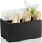 Wooden Utensil Holder, Silverware Caddy, Black Picnic Cutlery Holder, Plastic Silverware Caddy for Party, Camping,