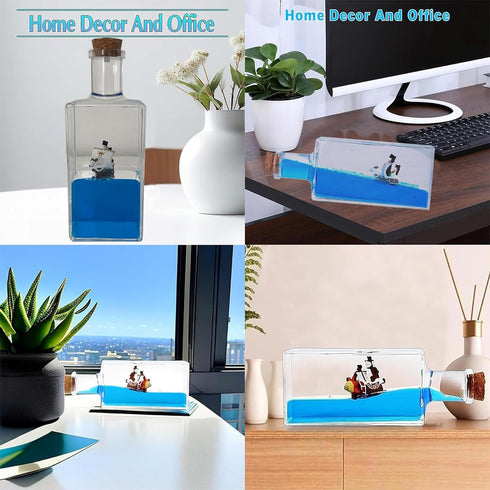 Cruise Ship Fluid Drift Bottle, Unsinkable Boat in a Box, Titanic Cruise Ship Model Liquid Wave Cruise Ship Decoration
