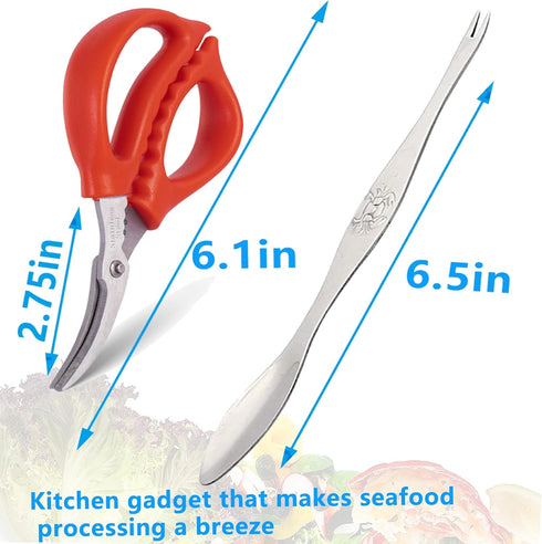 Criativo live 6 6.1 pieces Professional and durable Seafood scissors crab cracker stainless steel seafood scissors