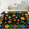 Capslpad Black Outer Space Kids Play Rug ABC Alphabet Kids Play Mat