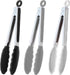 9-Inch Silicone Serving Tongs, Set of 3, Black, White, Gray
