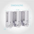 Better Living Aviva 3 Chamber Shower Dispenser, Wall Mount, 3 x 11 oz, Satin Silver, No Drill