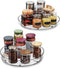 LAMU 2 Pack Lazy Susan Turntable Organizer, 10''/10.6'' Kitchen Pantry Organizers and Storage, Clear