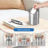 LOVEINUSA Mini Trash Can with Lid, 1.5L Small Brushed Stainless Steel Garbage Bin for Office, Kitchen