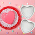 Mifoci 3 Pieces Heart Shaped Cake Pans, Aluminum Cake Pans for Baking DIY, Silver, 5.7 Inch