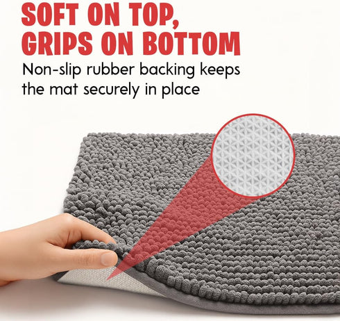 16" 24" MudGuard Mat Dog Door Mat for Muddy Paws, Super Absorbent Microfiber, Non-Slip Indoor Mat, Quick Dry Chenille