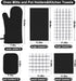 Oven Mitts Kitchen Towels and Dishcloths Pot Holders Sets, Oven Gloves Kitchen Dish Towels 500 Degree Heat Resistant Potholders with Non-Slip Silicone Surface for Cooking, Grilling, Baking-Black by BSKSSK