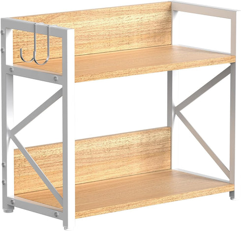 RUILALIFE Spice-Rack-Organizer-Shelf for Kitchen Counter, 2 Tiers Coffee Bar Station Organizer for