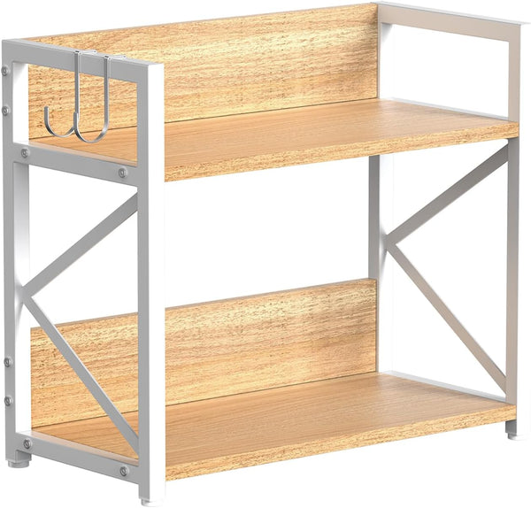 RUILALIFE Spice-Rack-Organizer-Shelf for Kitchen Counter, 2 Tiers Coffee Bar Station Organizer for