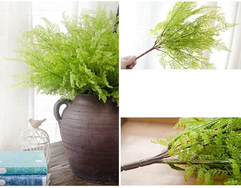 CATTREE Artificial Shrubs Bushes - Plastic Fern Leaves Persian Grass Fake Plants for Wedding Indoor Outdoor Decoration