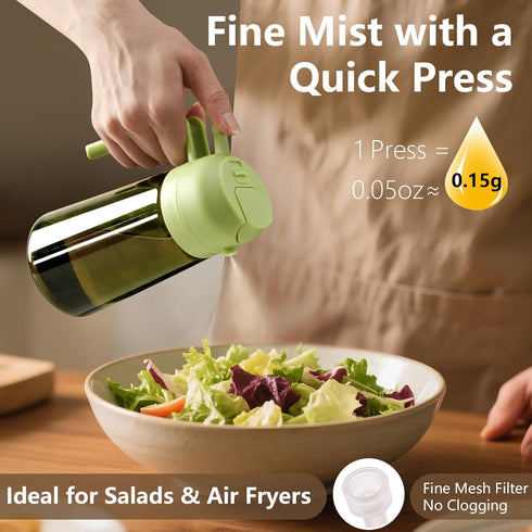 16oz/470ml SWEET VIEW Olive Oil Dispenser and Oil Sprayer Glass Light-Proof Oil Pourer for Kitchen, Air Fryer, Cooking