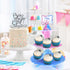 Gender Reveal Cupcake Stand, 3 Tier Cardboard Cake Stand for Blue and Pink Party Decorations