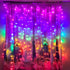 300Led 10x10ft 7 Honche Cuttable Curtain String Lights with Remote Window Lights for Bedroom Wedding Party Festive