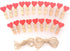 LWR CRAFTS Red Heart Wooden Mini Clothespins, 20 Pieces and Jute Cord, 8ft