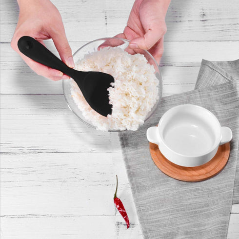 Silicone Rice Paddle Spoon Set of 2, Non Stick Heat Resistant Kitchen Gadge for Rice, Mashed Potato