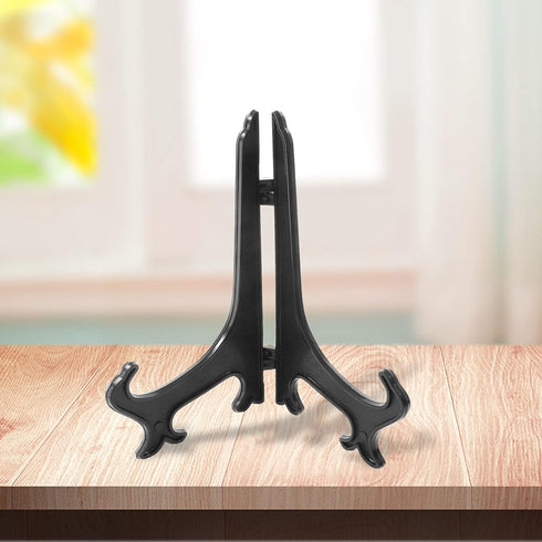 24 Pcs Black Plastic Easels, 3 Inch Plate & Picture Frame Stand Holder, Acrylic Display Easels for Baseball Cards