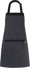 Aprons for Women and Men, Kitchen Chef Apron with 2 Pockets, Adjustable Bib Apron, Black/White Pinstripe