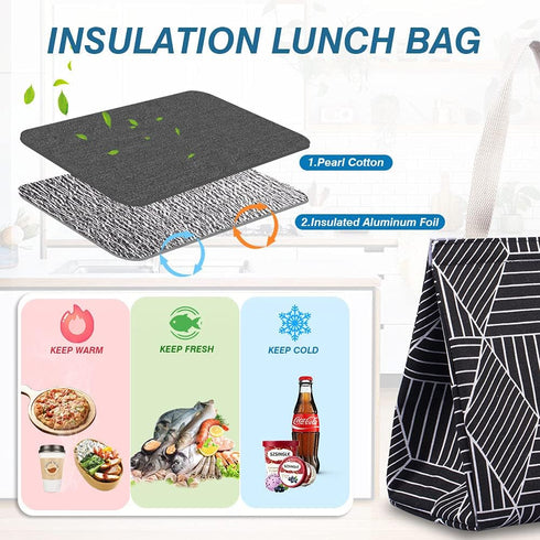 iknoe Insulated Lunch Bag for Women, 9L Foldable Cooler Bag with Pockets, Leakproof & Portable for Picnic, Office,