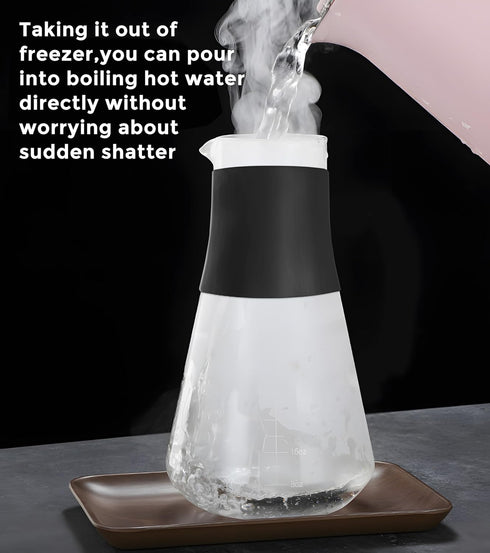 AGOGO Cold Brew Iced Coffee Maker with Metal Filters, Silicone Non-slip Grip Carafe 1600ml