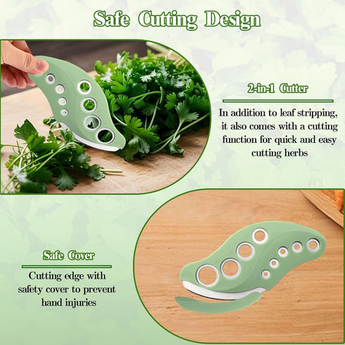 Generic 9 Herb Stripper Tool Holes with Herb Cutter, Herb Stripper Cutter Tool, Stainless Steel Kitchen Herbs Leaf