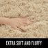 2.6' 5.3', LOCHAS Bedroom Rug x Beige Fluffy Shaggy Area Rug for Bedroom Bedside, Soft Oval Throw Rugs Carpet for Kids