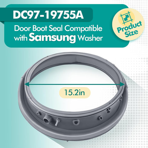 DC97-16140P DC97-19755A Washer Door Boot Seal Compatible with Samsung, Replacement Part DC64-02174A DC64-02792A