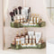 Asayuee 2-Tier Corner Bathroom Counter Organizer with Top Toothbrush Holders,Large Makeup Organizer Countertop
