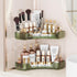 Asayuee 2-Tier Corner Bathroom Counter Organizer with Top Toothbrush Holders,Large Makeup Organizer Countertop