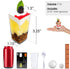 DLux 50 x 3 oz Mini Dessert Cups with Spoons, Clear Plastic Parfait Appetizer Cup with Recipe Ebook