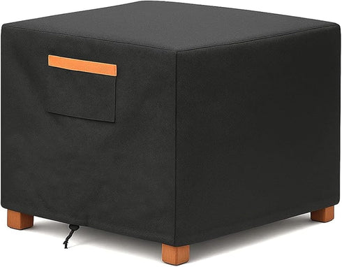 BRUXOLAY Waterproof Patio Ottoman Cover, 600D Heavy Duty Square Outdoor Side Table Furniture