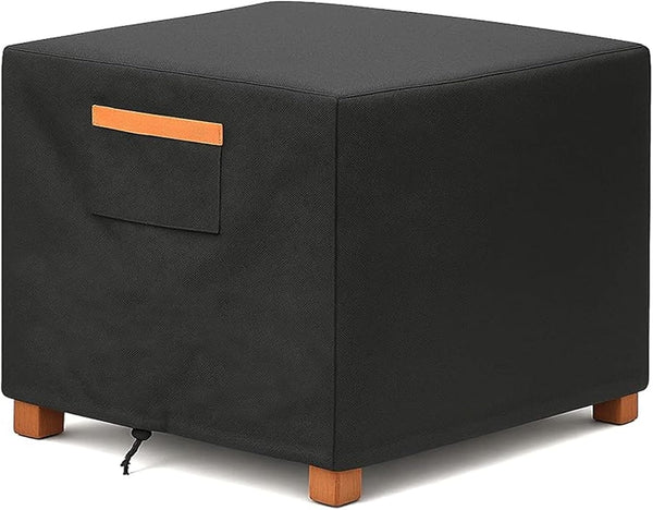 BRUXOLAY Waterproof Patio Ottoman Cover, 600D Heavy Duty Square Outdoor Side Table Furniture