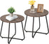 Table,17.7 inch VECELO Outdoor Side Patio Small Round End Table,Waterproof Wood Table with Weather Resistant Steel