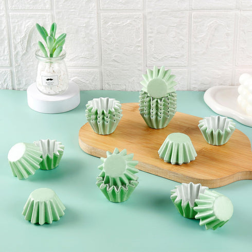 200Pcs Sage Green Mini Cupcake Liners, Grease-Resistant Baking Cups for Weddings, Baby Showers, and Parties (1.18 in)
