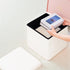 15 Inches Bedroom,15" 15" 15" Small Storage Ottoman - Square Ottoman with Sherpa Top,Storage Bench for L x W x H-White