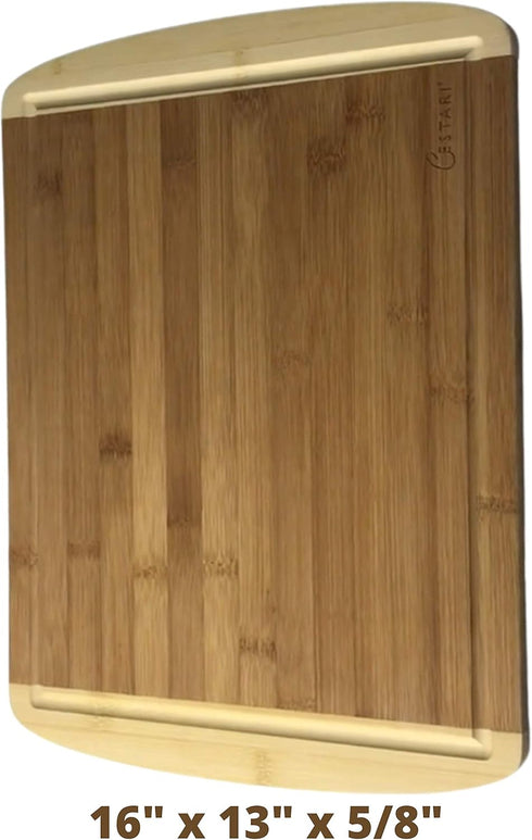 Wooden Cutting Boards for Kitchen: Organic Bamboo Wood Cutting Board with Juice Grooves - Best Wood Cutting Board