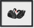 Poster Master Black Swans Poster, Swan Painting Print, Romantic Bedroom or Living Room Wall Decor, 8x10
