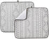 FRESHMINT Printed Dish Drying Mats 2 Pack, Absorbent Microfiber Kitchen Countertop Protector, Extra Large 18"x16"