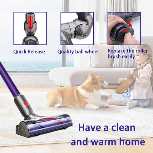 Direct Drive Cleaner Head Turbine Tool for Dyson V7 V8 V10 V11 V15 Cordless Vacuum Cleaner Replacement