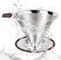 Pour Over Coffee Dripper, Professional Stainless Steel Filter, Paperless Reusable with Spoon and Silicone Tray