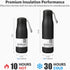 Hydro Insulated Thermal Flask Water Bottle 350ml, Midnight Black, Stainless Steel, Reusable for Hot or Cold Drinks