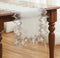 Natural Linen Table Runner 36 inches Neutral Earth Tones Beige Lace Coffee