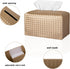 PU Leather Tissue Box Cover, Rectangle Tissue Holder for Bathroom, Vanity, Countertop, Tabletop, Car, Office (Gold)