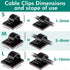60 Namalu Pieces Mini Cable Clips Hooks Christmas Light Clips Self Adhesive Light Hooks Cord Clips for Desk Outdoor