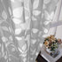 XTMYI Light Grey Small Window Curtain Panels for Bathroom, Grommet Leaf Striped Sheer Half Short Curtains, 48 Inch